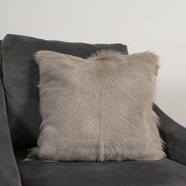Beau Monde Native Home Light Grey Goatskin Cushion