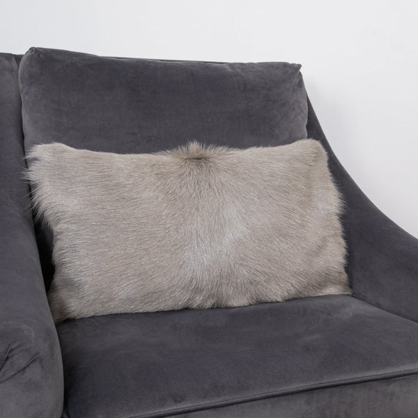 Beau Monde Native Home Light Grey Goatskin Cushion