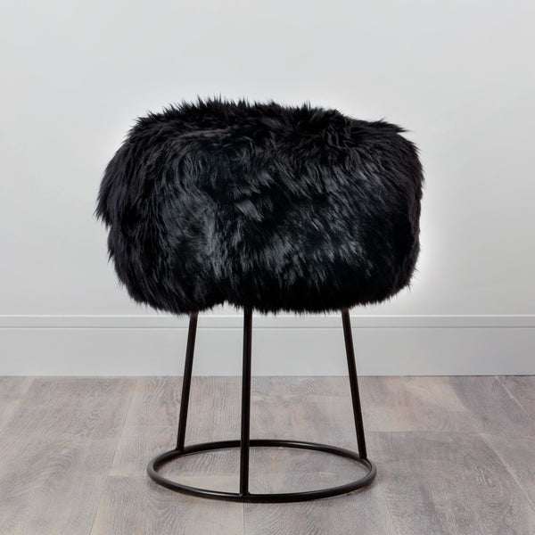 beau monde Native Home Metal Sheepskin Stool