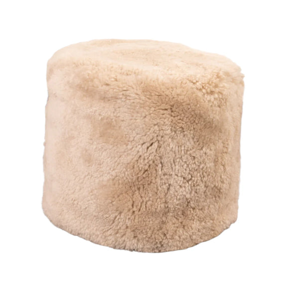 Beau Monde Native Home Short Pile Sheepskin Pouf