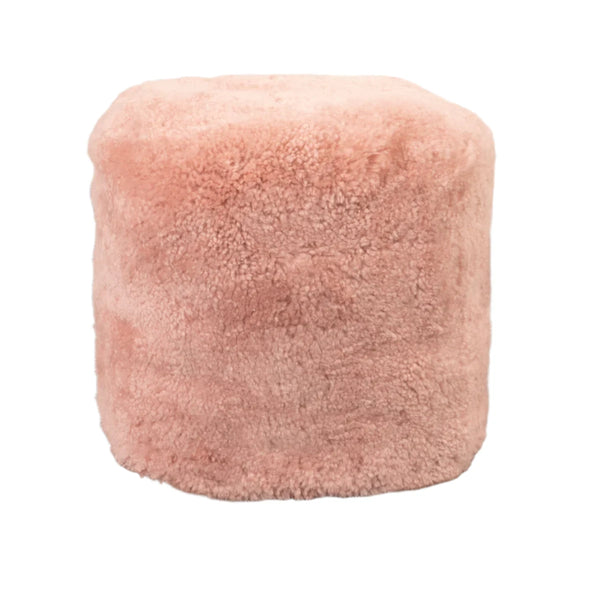 Beau Monde Native Home Short Pile Sheepskin Pouf