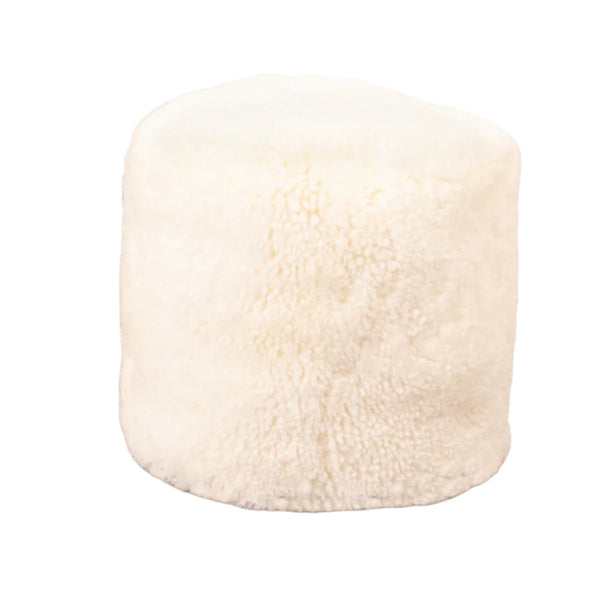 beau monde Native Home Short Pile Sheepskin Pouf