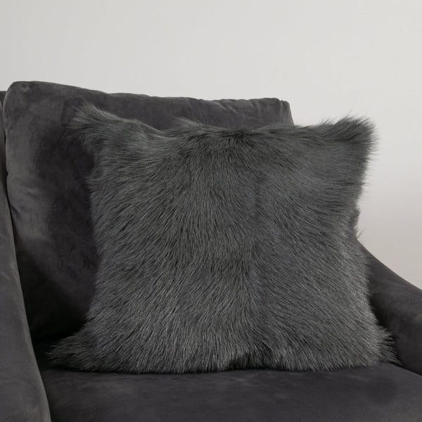 Beau Monde Native Home Smoke Grey Goatskin Cushion