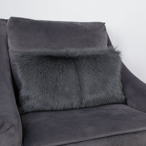 Beau Monde Native Home Smoke Grey Goatskin Cushion