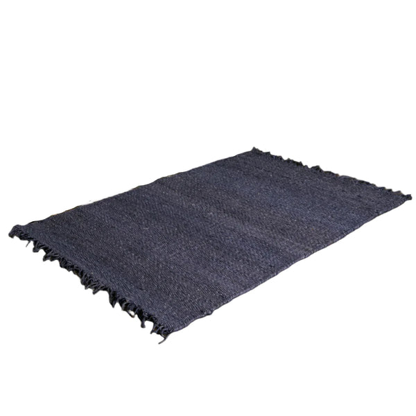 Beau Monde Native Home Zig Zag Jute Rug - Navy