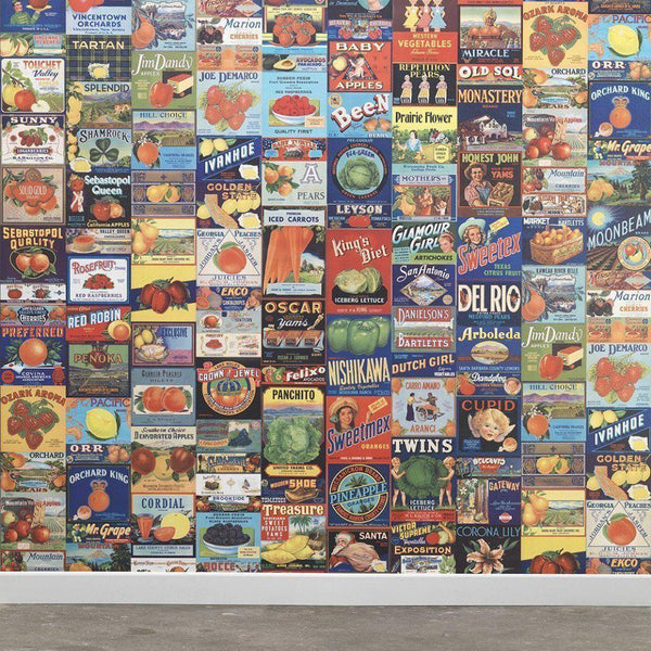 Beau Monde NLXL Crate Labels Wallpaper