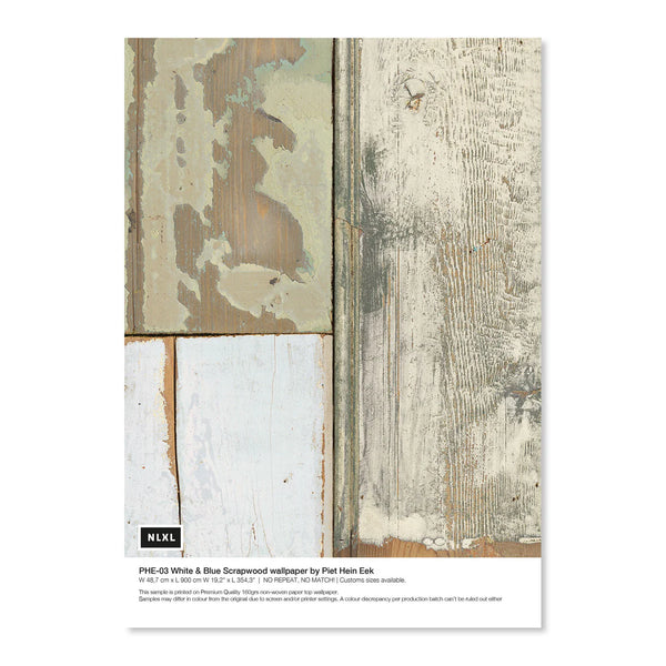 beau monde NLXL White Blue Scrapwood Wallpaper