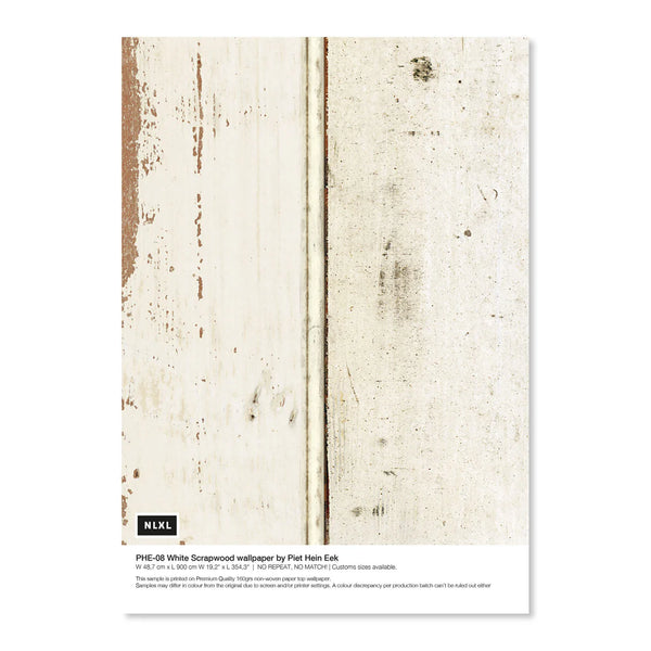 beau monde NLXL White Scrapwood Wallpaper