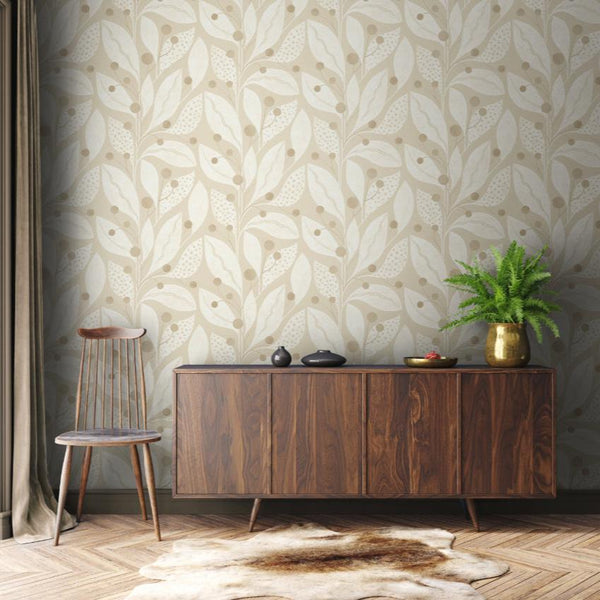 beau monde Ohpopsi Berry Dot Wallpaper - Flax