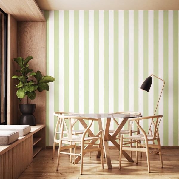 beau monde Ohpopsi Bloc Stripe Wallpaper - Fennel