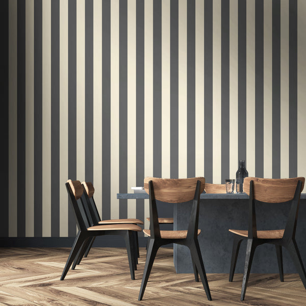 Beau Monde Ohpopsi Bloc Stripe Wallpaper - Onyx