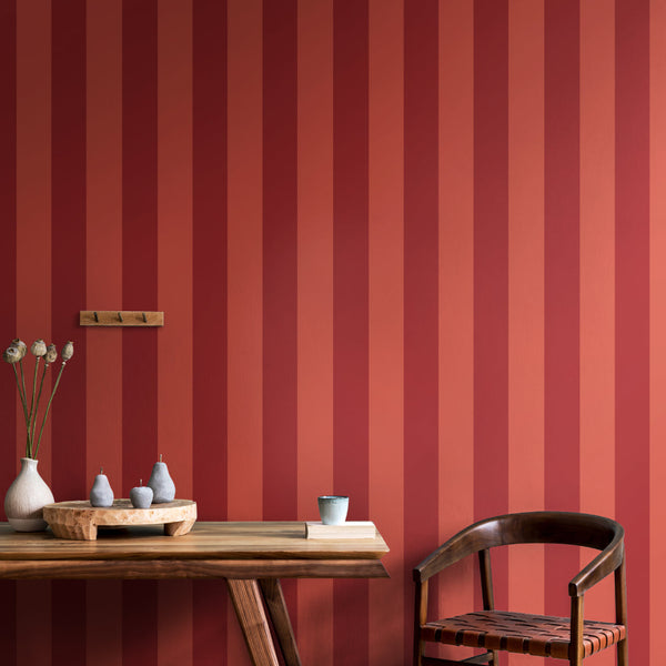 Beau Monde Ohpopsi Bloc Stripe Wallpaper - Ruby