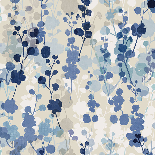 Beau Monde Ohpopsi Blossom Wallpaper - Blue Natural