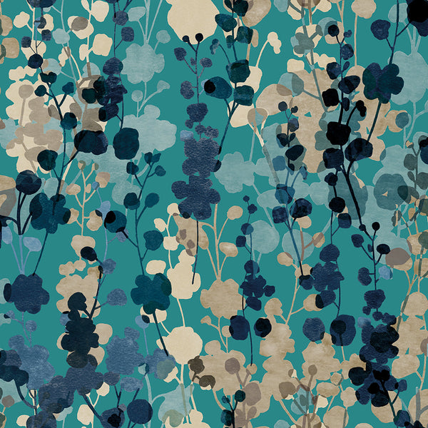 Beau Monde Ohpopsi Blossom Wallpaper - Teal Natural