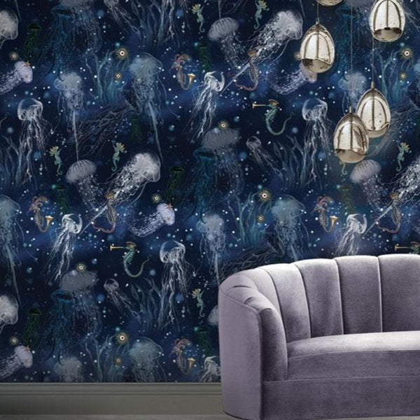 beau monde Santorus Jellyfish Wallpaper In Ink