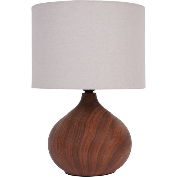 beau monde Beaumonde Home Ashford Wood Effect Ceramic Table Lamp with Shade E27 60W