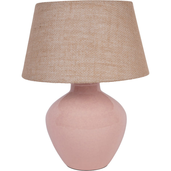 Beau Monde Beaumonde Home Aubrey Dusky Pink Ceramic Table Lamp Small E27 60W