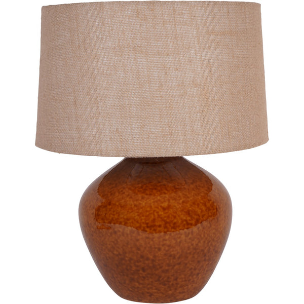 Beau Monde Beaumonde Home Aubrey Terracotta Ceramic Lamp With Hessian Shade Large E27 60W
