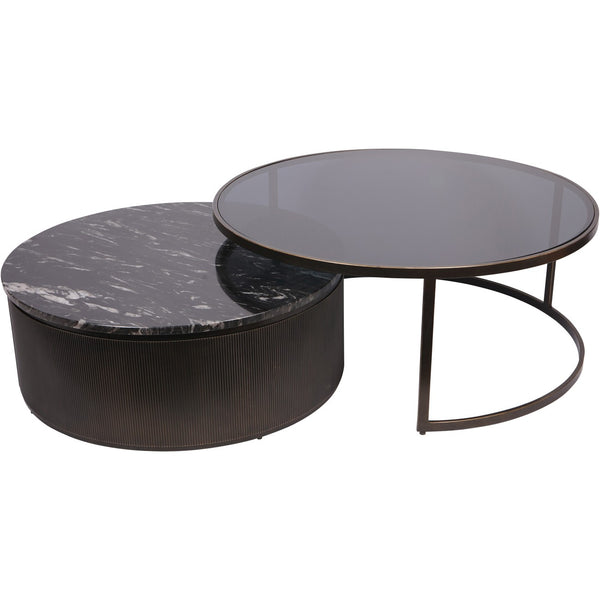 Beau Monde Beaumonde Home Belvedere Black Set Of 2 Nesting Coffee Tables