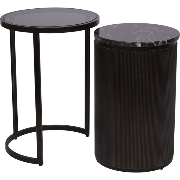 Beau Monde Beaumonde Home Belvedere Black Set Of 2 Nesting Side Tables