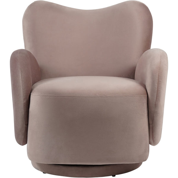 beau monde Beaumonde Home Bingham Upholstered Swivel Chair Soft Velvet Dusky Pink