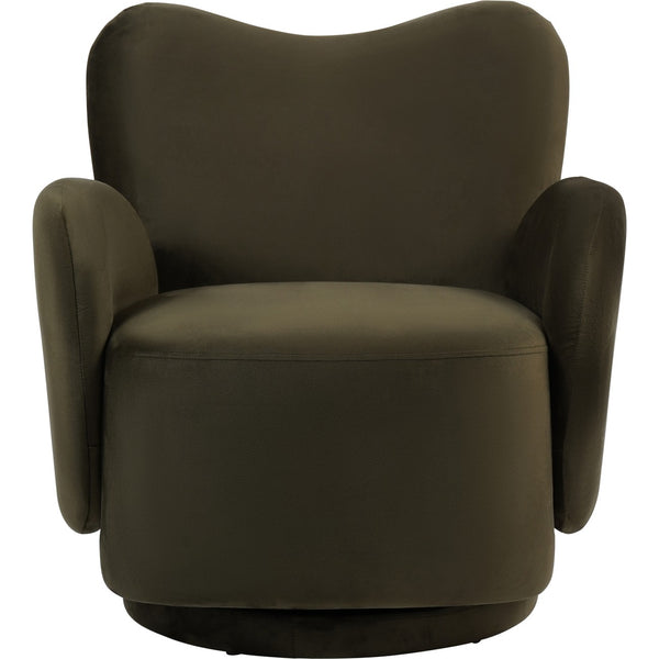 beau monde Beaumonde Home Bingham Upholstered Swivel Chair Velvet Green