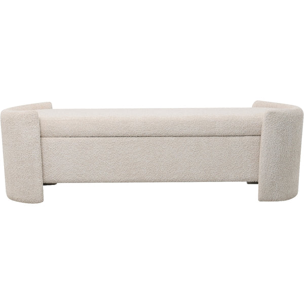 beau monde Beaumonde Home Blaine Upholstered Storage Bench Cream