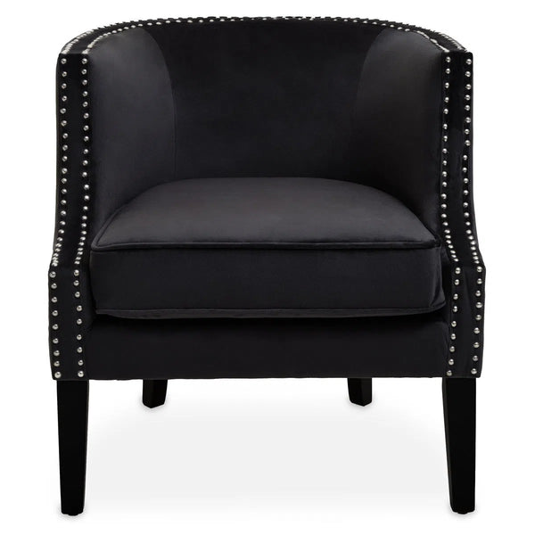 Beau Monde Beaumonde Home Clarissa Black Velvet Stud Chair