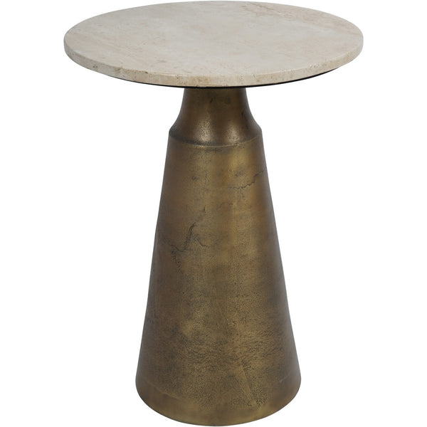beau monde Beaumonde Home Clifton II Light Travertine Side Table 40cm