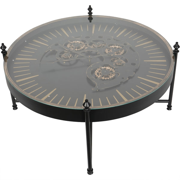 Beau Monde Beaumonde Home Clock Face Coffee Table - Black Gold