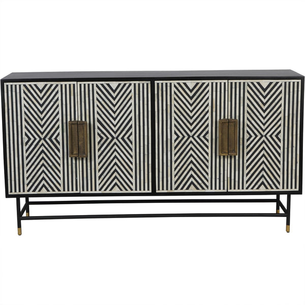 beau monde Beaumonde Home Delaney Bone Inlay Four Door Buffet Cabinet