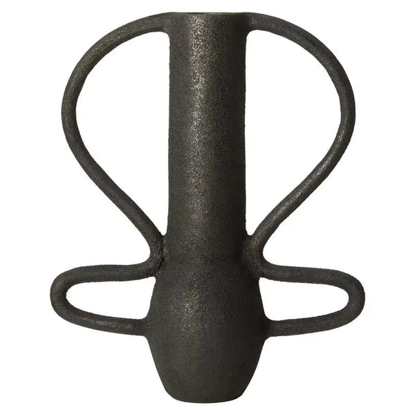 beau monde Beaumonde Home Derva Large Textured Black Vase