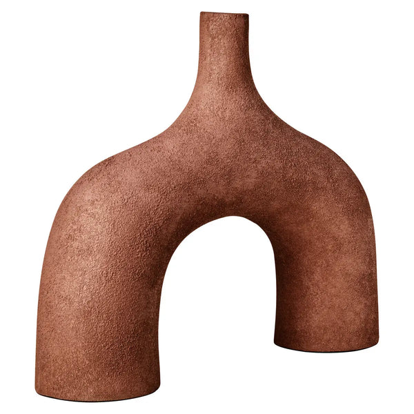 Beau Monde Beaumonde Home Dune Large Textured Red Abstract Vase