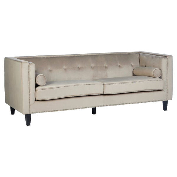 Beau Monde Beaumonde Home Elisa 3 Seat Mocha Velvet Sofa
