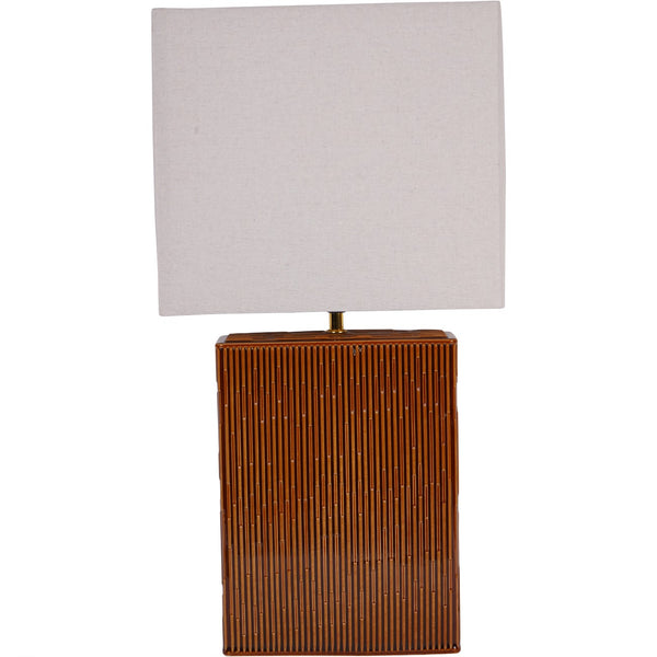 beau monde Beaumonde Home Elk Square Ceramic Lamp Terracotta with Shade E27 60W