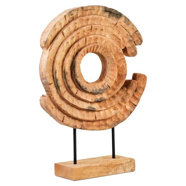 Beau Monde Beaumonde Home Faith Mango Wood Ring Sculpture