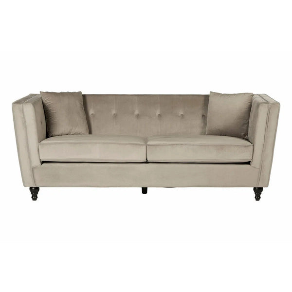 Beau Monde Beaumonde Home Ferrin Mocha Velvet 3 Seat Sofa
