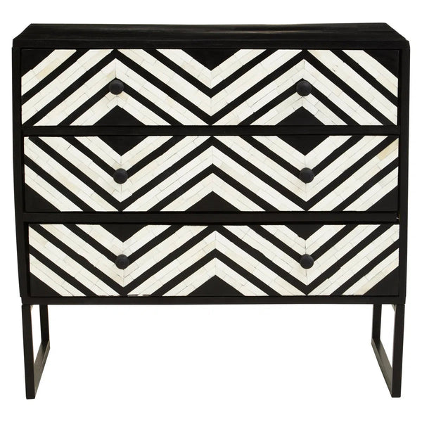 beau monde Beaumonde Home Fuster Three Drawer Chest with Bone Inlay
