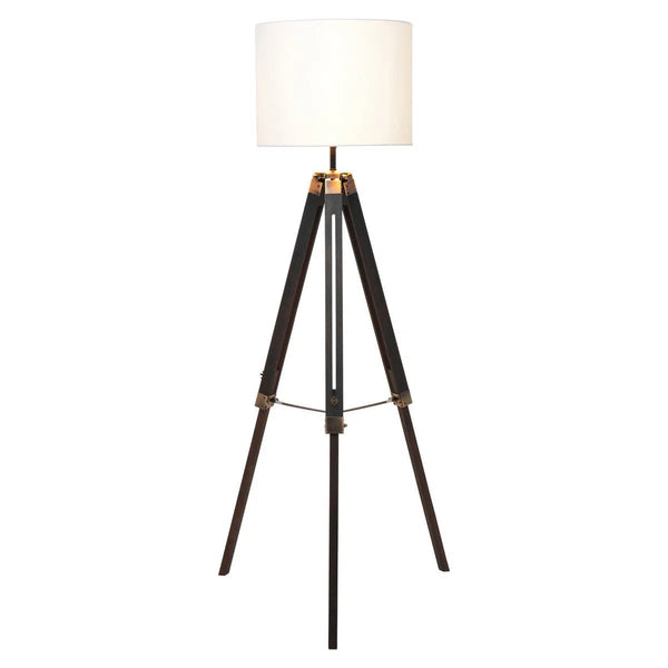 beau monde Beaumonde Home Glamis Tripod Floor Lamp With Black Base