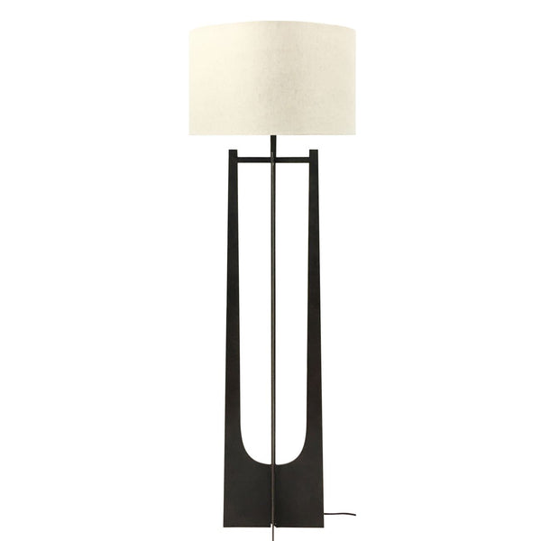 beau monde Beaumonde Home Glenthorpe Hammered Iron Floor Lamp Gilded Oak Finish with Irish Linen Shade