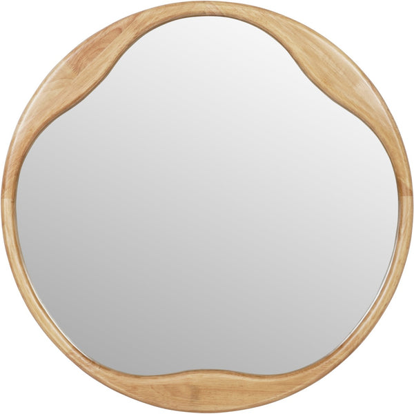 Beau Monde Beaumonde Home Hague Round Natural Wood Mirror 70cm