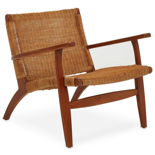 beau monde Beaumonde Home Jairo Woven Chair In Brown Natural Rattan