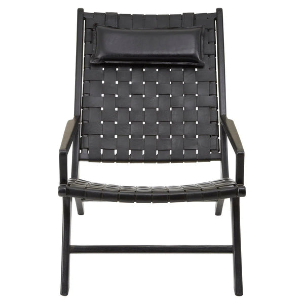 Beau Monde Beaumonde Home Kendang Black Leather Woven Chair