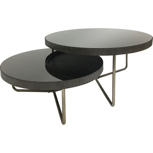 Beau Monde Beaumonde Home Knightsbridge Round Coffee Table With Black Tinted Glass