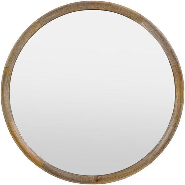 Beau Monde Beaumonde Home Leon Round Solid Wood Medium Mirror 90cm
