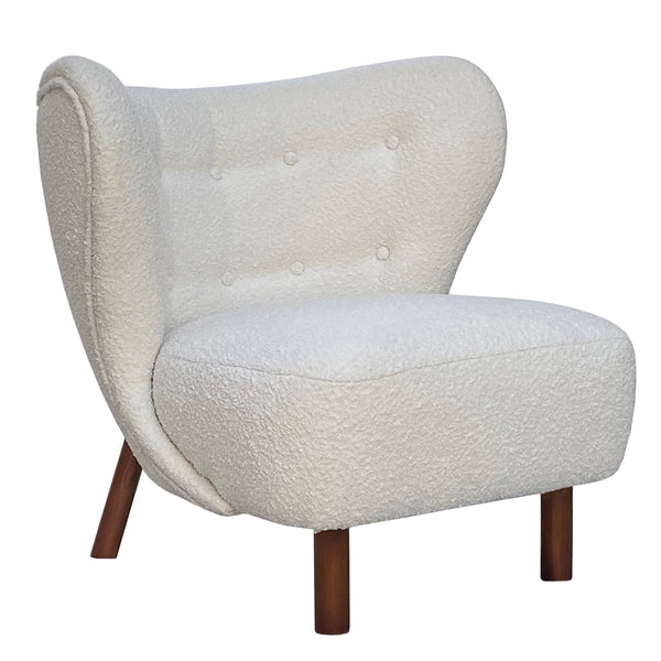 Beau Monde Beaumonde Home Lewington Boucle Wingback Occasional Chair - Cream