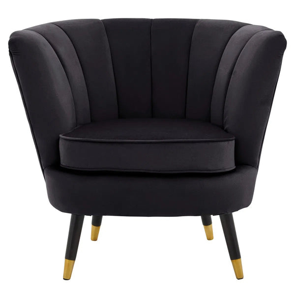 Beau Monde Beaumonde Home Lorenzo Black Velvet Chair