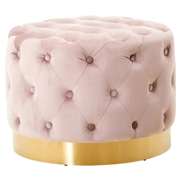 beau monde Beaumonde Home Lorenzo Dusky Pink Velvet Stool