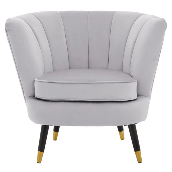 beau monde Beaumonde Home Lorenzo Grey Velvet Chair