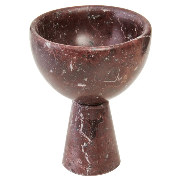 Beau Monde Beaumonde Home Marmoratus Small Red Marble Pedestal Bowl